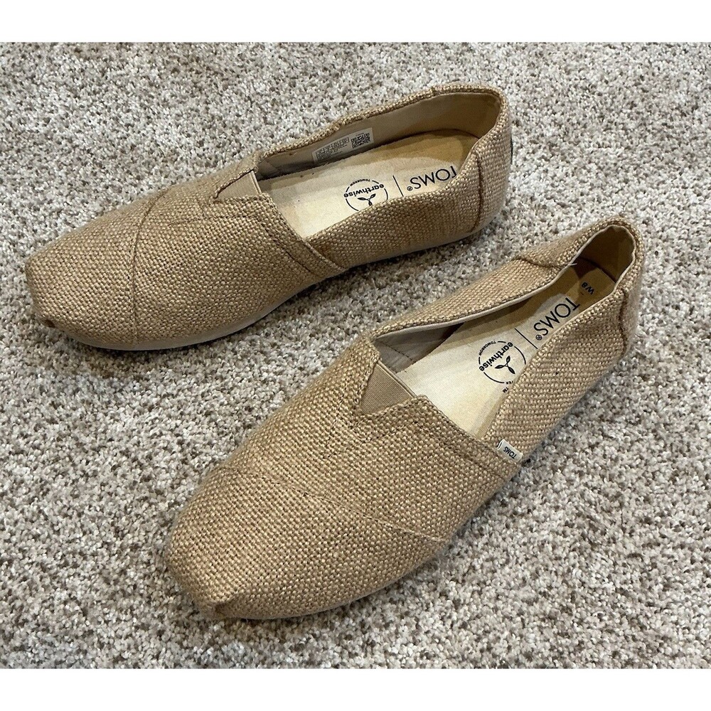 TOMS Women’s Alpargata Burlap Slip-on Shoes Size 8 EUC